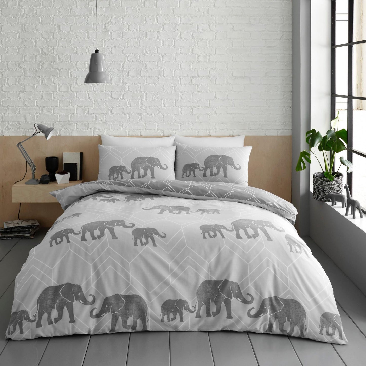 Geo Elephant Printed Duvet Set