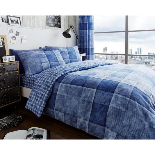 Denim Check Duvet Set