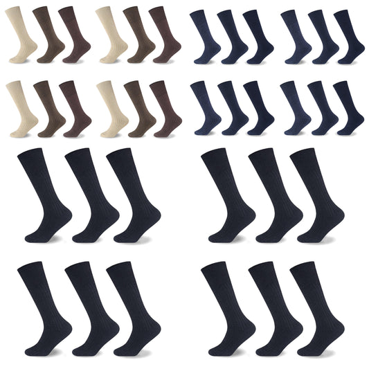 MENS 100% COTTON RICH LONGHOSE SOCKS Dozen Pack