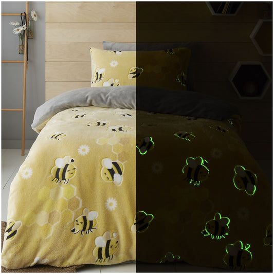 Teddy Glow In Dark Sweet Bees Duvet Set