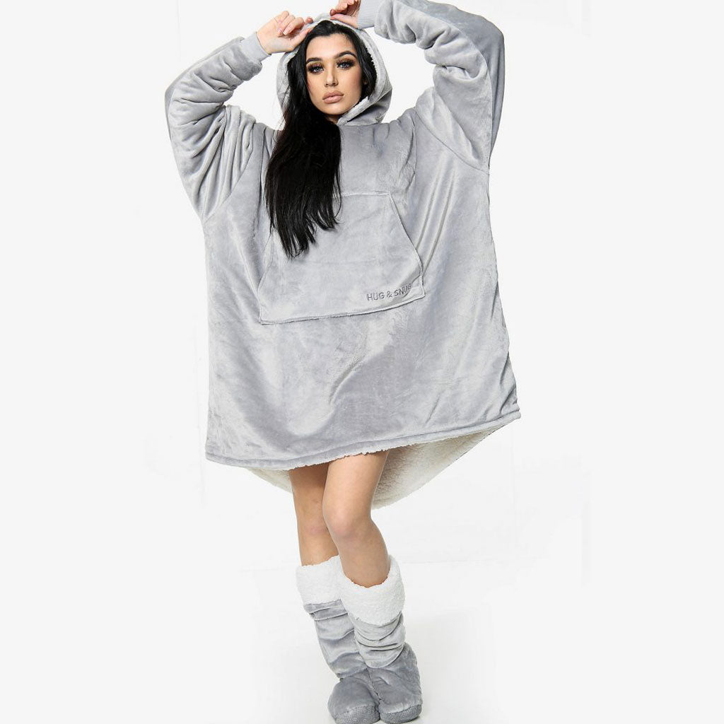 OVERSIZED UNISEX HUGG & SNUGG HOODIE - CHARCOAL