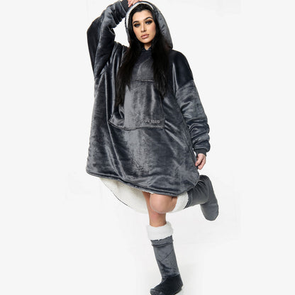 OVERSIZED UNISEX HUGG & SNUGG HOODIE - CHARCOAL